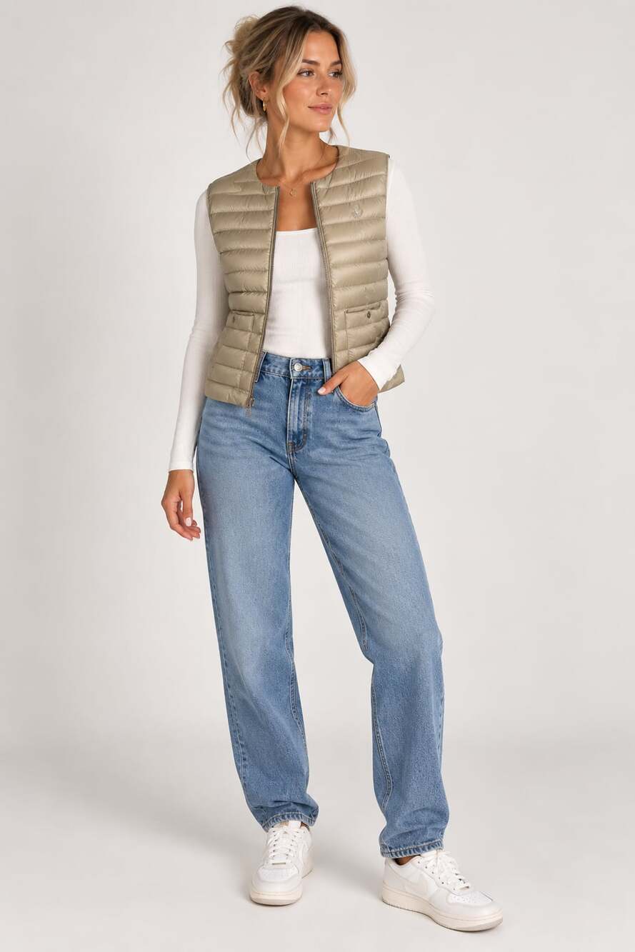 Polo Ralph Lauren Women's Beige Puffer Vest Size Medium